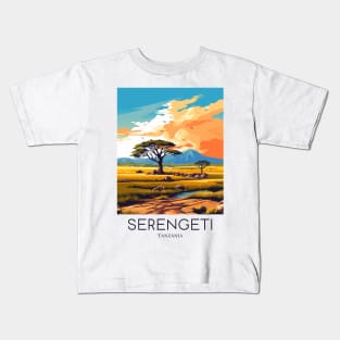 A Pop Art Travel Print of the Serengeti National Park - Tanzania Kids T-Shirt